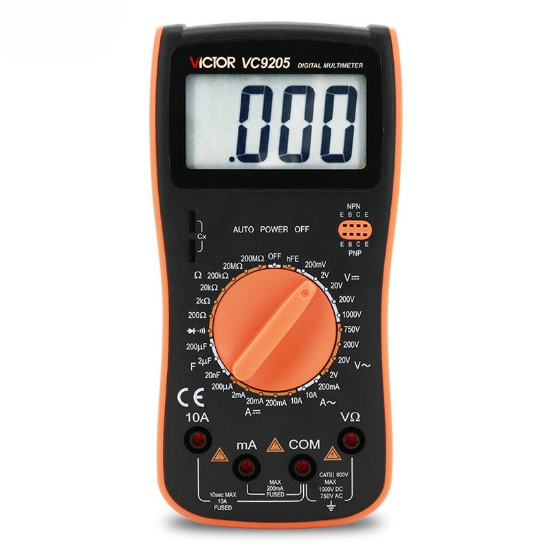 数字万用表VC9205/9208大屏幕表全保护电路万用表