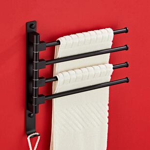 VLEN 酒店免打孔太空铝挂架商用卫生间可折叠毛巾架 ZTT0449