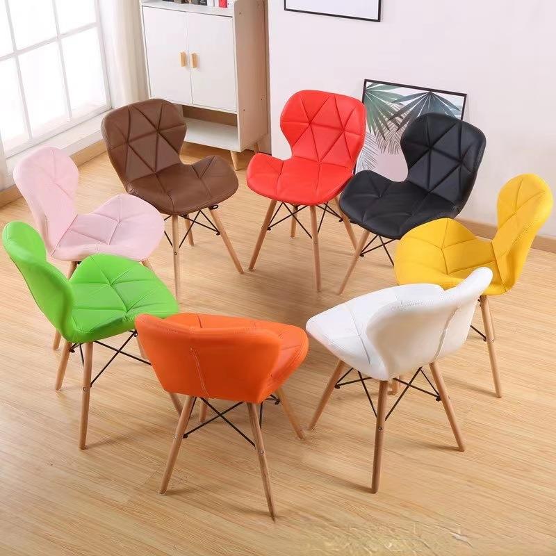 PU布艺蝴蝶椅办公洽谈家用餐椅时尚凳子伊姆斯椅布艺创意休闲椅子
