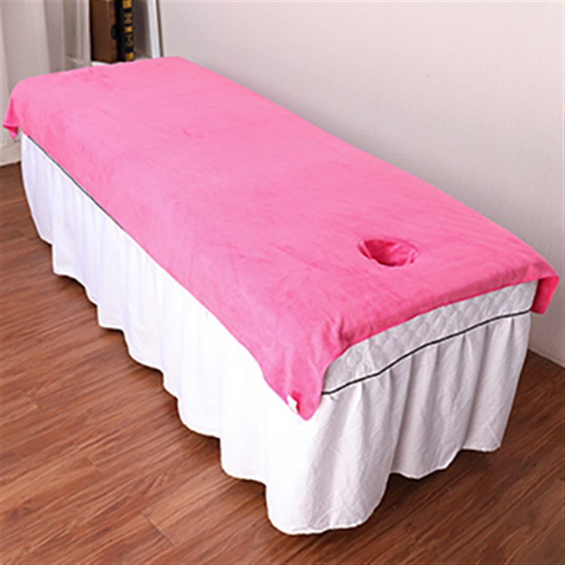 美容院浴巾铺床带开洞大毛巾吸水加厚美容床按摩床单T专用定制log