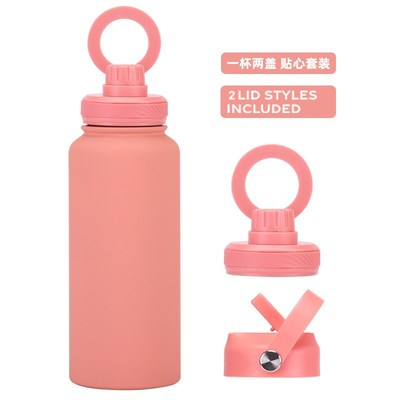 新款大容量1L吸管保温杯手机磁吸支架水杯N一杯两盖户外运动水壶