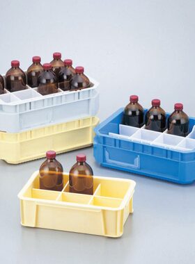 A实验室带SONE玻璃瓶试剂瓶 托盘隔板亚速旺塑料托盘托盘试剂瓶