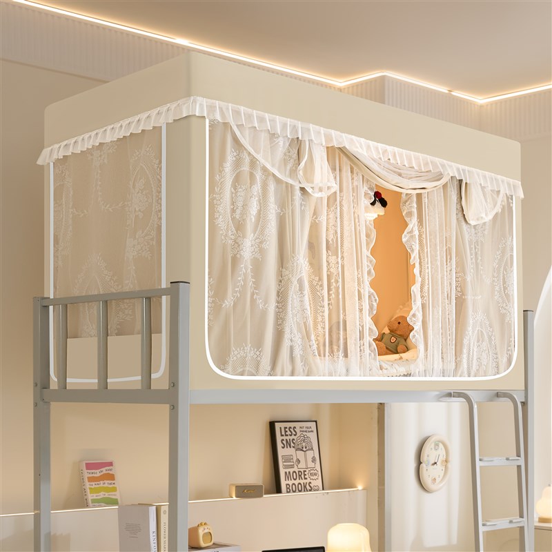 免安装全包型强遮k光大学生宿舍蚊帐床帘无涂层一体式床幔支架上