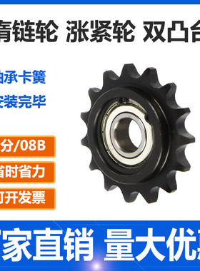 08B惰链轮4分5分6分10uA12A链条涨紧轮总成两边凸台轴承齿轮链轮