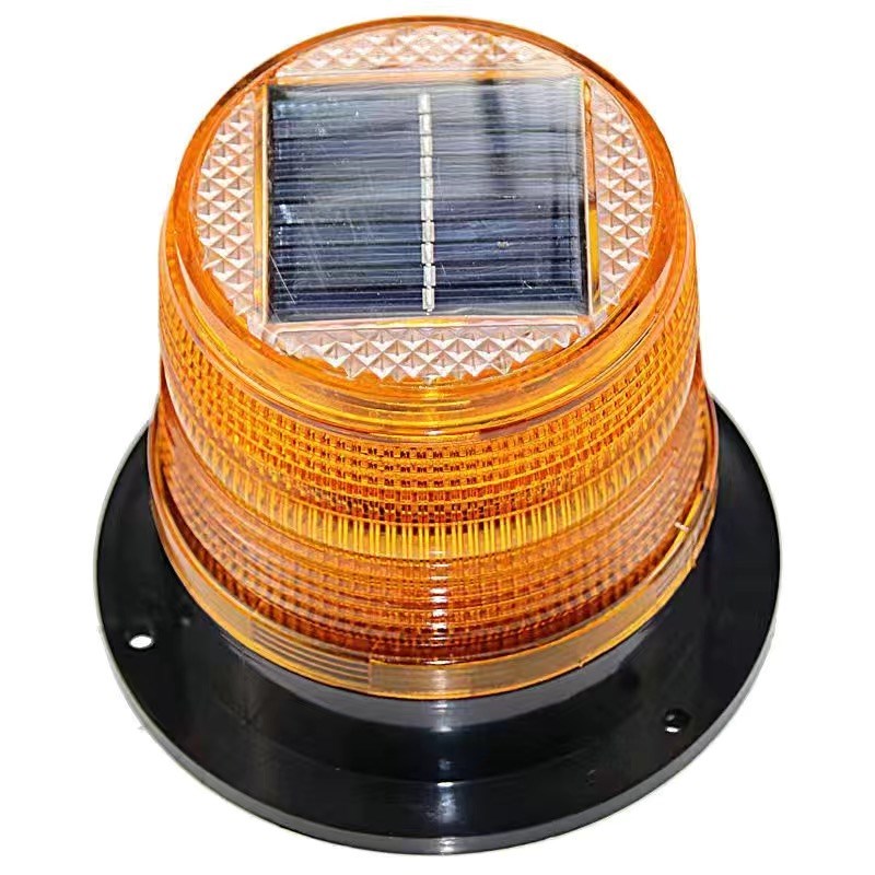 太阳能警示灯爆闪车载红蓝闪吸顶C施工夜间频闪障碍灯塔吊船用信