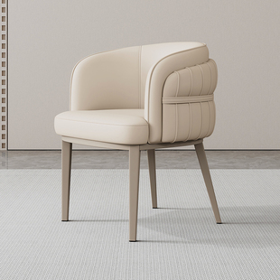 意式 餐椅轻奢高级感环抱靠背餐z桌椅酒店座椅茶台椅化妆椅美甲椅