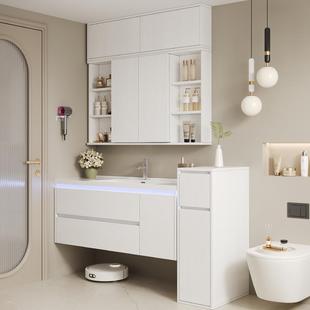 【折扣价】陶瓷一体盆半墙柜浴室柜组合77/87/97/107/117洗漱台风