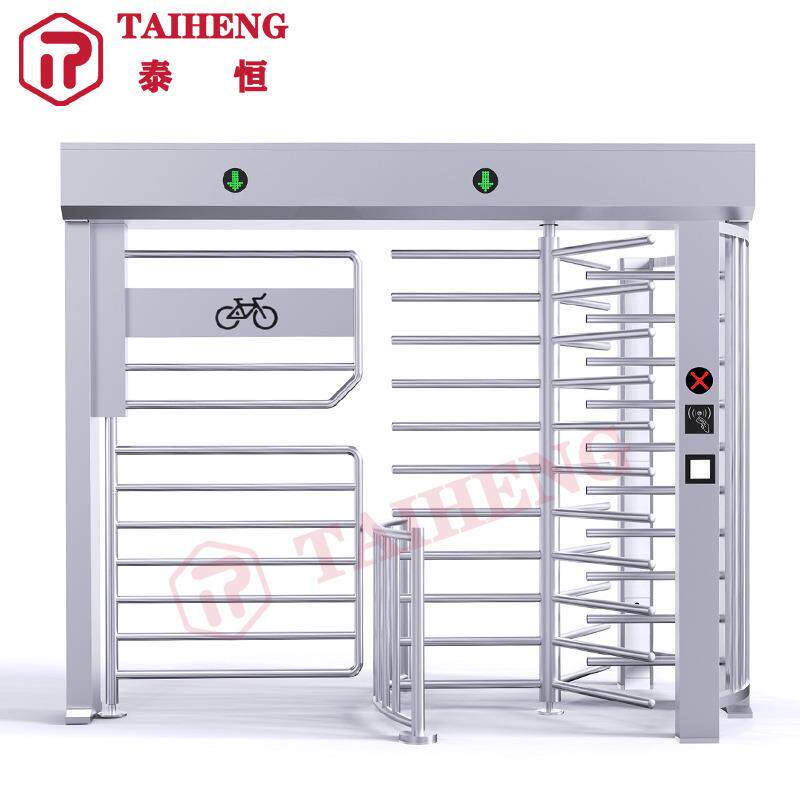 转闸人行自行车双通道旋转门实名制门禁闸机防尾随不锈钢全高转闸