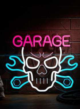 跨境车库维修工具LED霓虹灯造型亚克力背板装饰氛围灯扳手霓虹灯