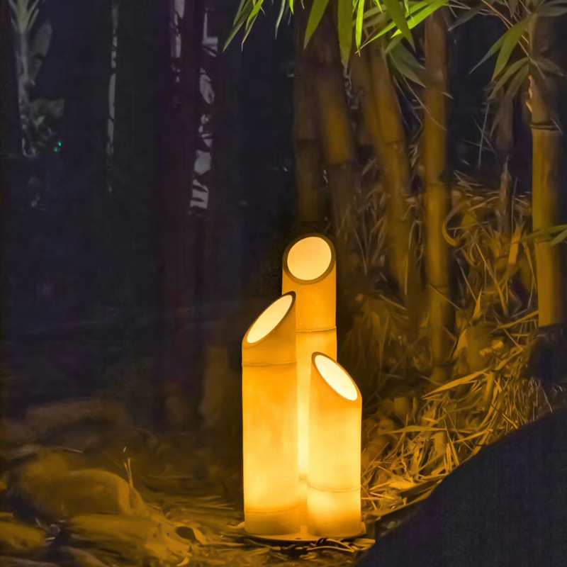 户外LED仿真竹子灯玻璃钢树脂仿竹草坪灯发光竹子灯