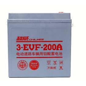 超威免维护电池3-EVF-200A牵引车观光车电池6V200AH