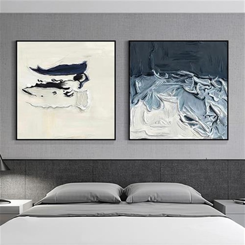 极简侘寂风装饰画黑白灰肌理油画工业风客厅沙发墙壁画抽象艺术画图片