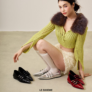 LE SIXIEMEpatrizia rigotti「罗马假日反转」尖头漆皮玛丽珍