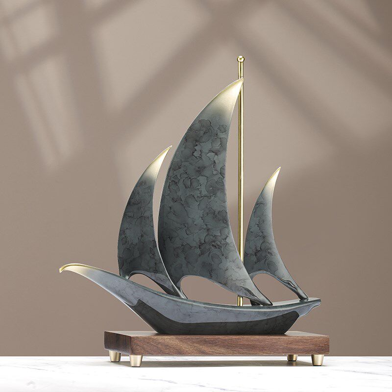 一帆风顺帆船摆件船老板办公室领导高端大气上档次男士办公桌装饰