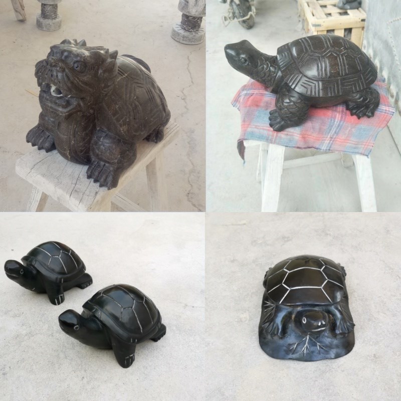 石雕小鱼流水摆件青石小鱼喷水水钵喷泉小象流水石槽流水龙龟吐水