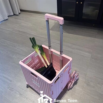 超轻便折叠小推车购物车带盖买菜快递小拉车可爬楼多功能便携露营