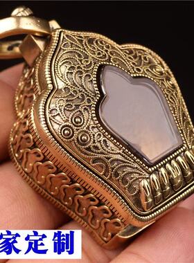 新款百搭可打开装擦擦项链黄铜尼泊尔藏式噶嘎乌盒吊坠男女大小号