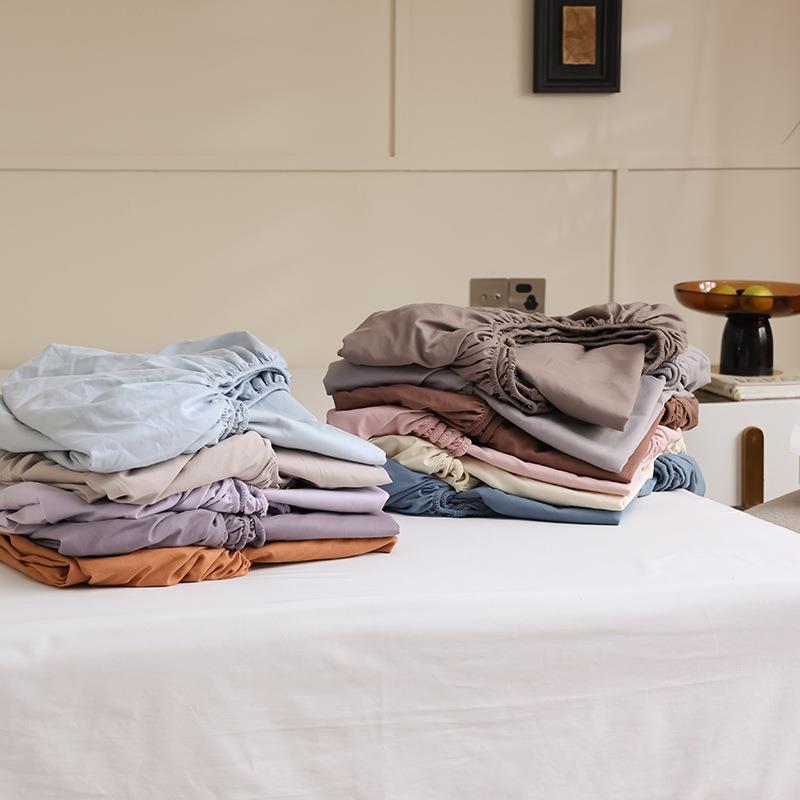 【折扣价】A类单床笠100支全棉长绒棉磨毛被套床单简约枕套纯色纯