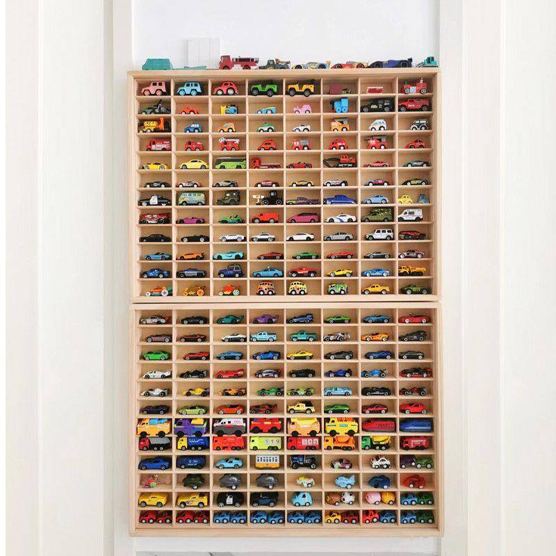 【折扣价】实木多美卡小汽车收纳柜墙上玩具置物架多层车模展示架