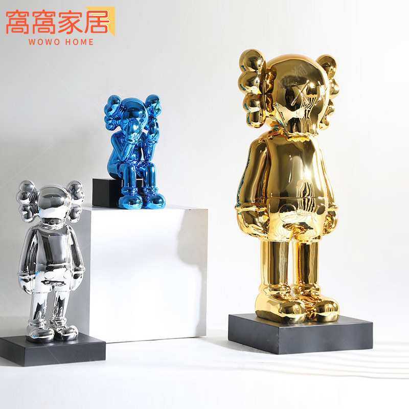 网红熊玩偶kaws公仔树脂摆件客厅玄关店铺装饰品乔迁开业送礼