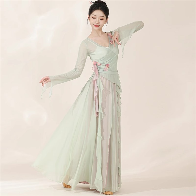 古典舞蹈服装女身韵飘逸练功服现代中国舞民族舞韵表演出服套装女