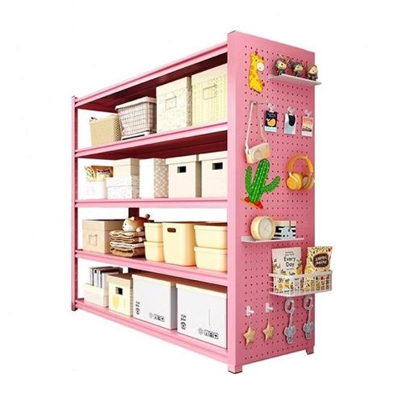 粉色阳台落地多层仓库铁架子家用货架仓储货架展示架收纳架置物架
