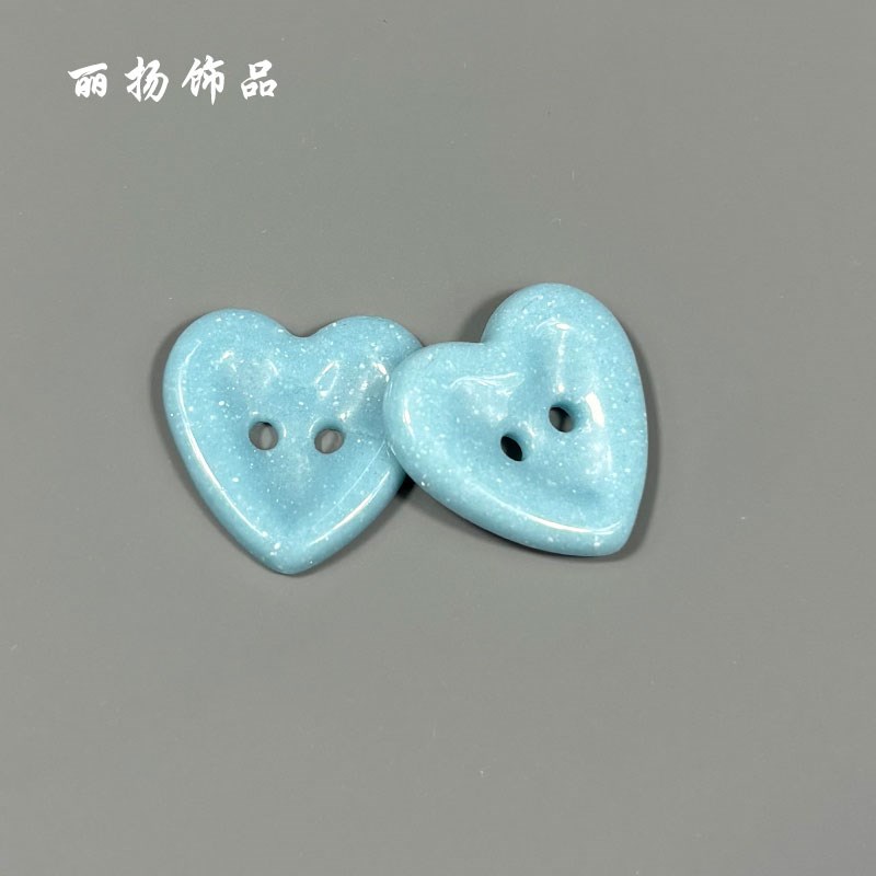 辅料配件陶瓷爱心钮扣心形糖果色创意纽扣上衣装饰毛衣扣彩色扣子