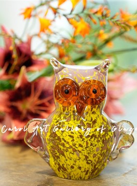 卡罗尔carol琉璃手作猫头鹰手办桌面摆件动物日礼物设计感装饰品