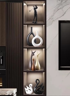 德国轻奢高级感客厅酒柜装饰品摆件套装玄关柜电视柜乔迁新居软装
