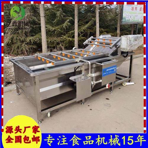 多功能3米青辣椒气泡清洗机高压喷淋大枣玉米鼓泡清洗机清洗线