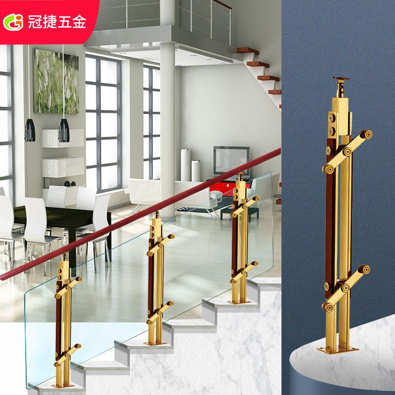 供应不锈钢家装玻璃栏杆立柱 楼梯扶手夹木立柱 厂家直供量大价优