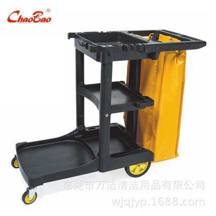 超宝D-11C多用途清洁杂物车清洁手推车塑料保洁车客服服务车