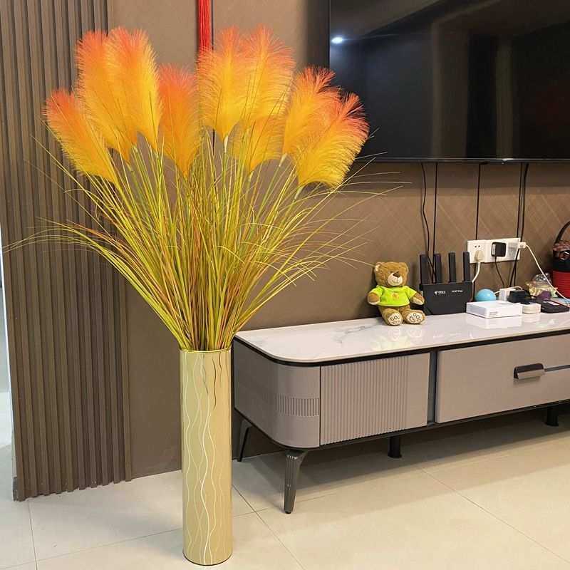 加密仿真芦苇花客厅高档摆件装饰水草室内落地橱窗摆设芦苇假花束