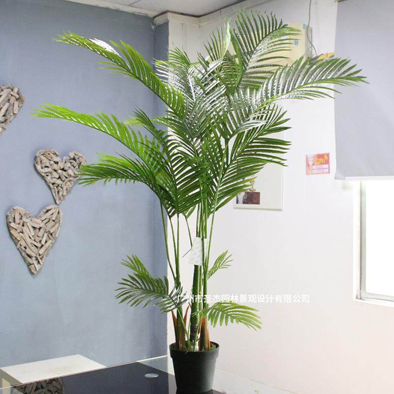 广州仿真凤尾葵绿植盆栽室内装饰仿真树夏威夷葵假植物厂家可