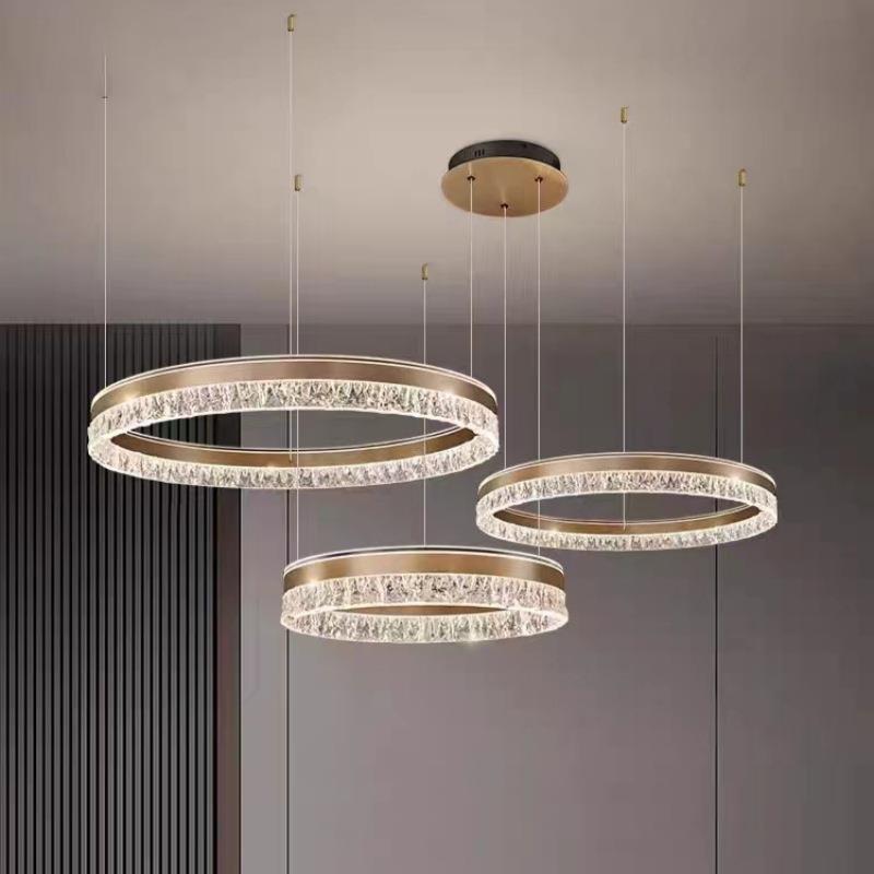轻奢吊灯客厅灯现代简约餐厅灯大气设计师创意圆环形主厅卧室灯具