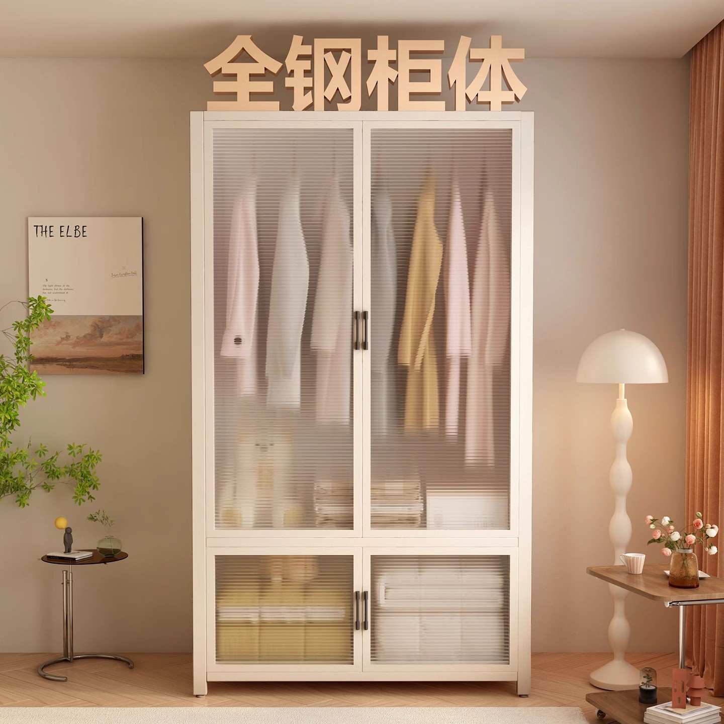 简易衣柜家用卧室衣服被子收纳柜子小户型衣橱儿童卧室出租屋钢制