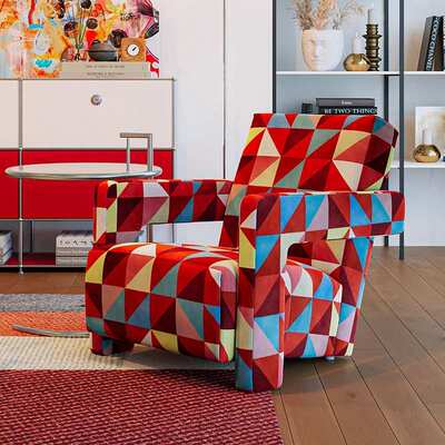 北欧Utrecht乌德勒椅设计师款单人沙发椅客厅阳台扶手休闲七字椅