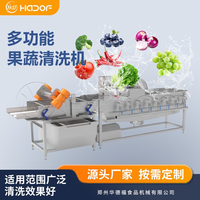 全自动蔬菜鼓泡洗菜设备排骨牛肉涡流清洗机高压喷淋式万能洗菜机
