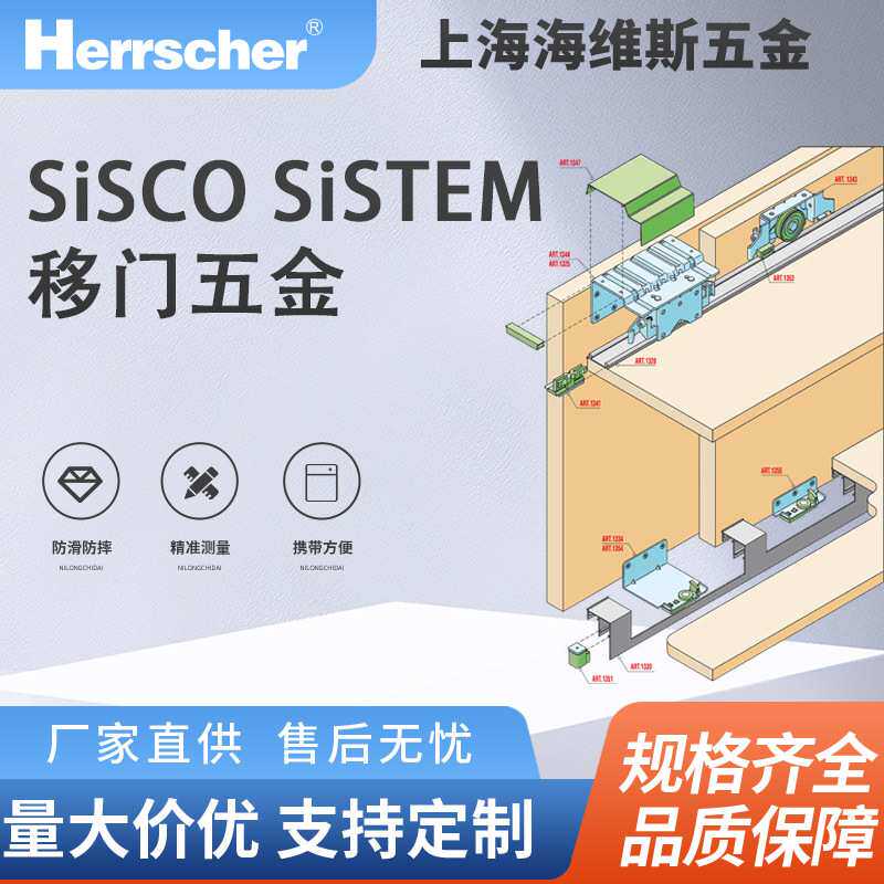 意大利进口sisco sistem衣柜移门五金HSI-1343衣柜橱柜木质移门