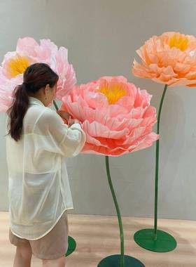 大型纸艺花商场活动dp点美陈场景装饰道具橱窗布置立体手工成品