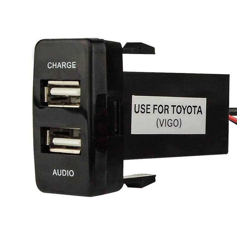 2.1A+音频输出USB车载充电器适用丰田汽车预留孔位配线束MP