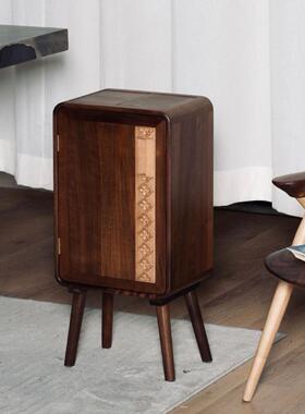北美黑胡桃木垃圾桶家用客厅茶桌新中式中国风高端大气上档次创意