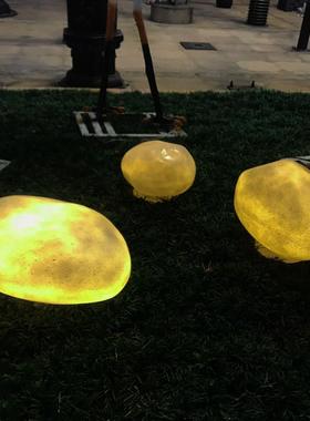 LED仿真石头灯LED发光鹅卵石头树脂仿真鹅卵石公园景区草地草坪灯