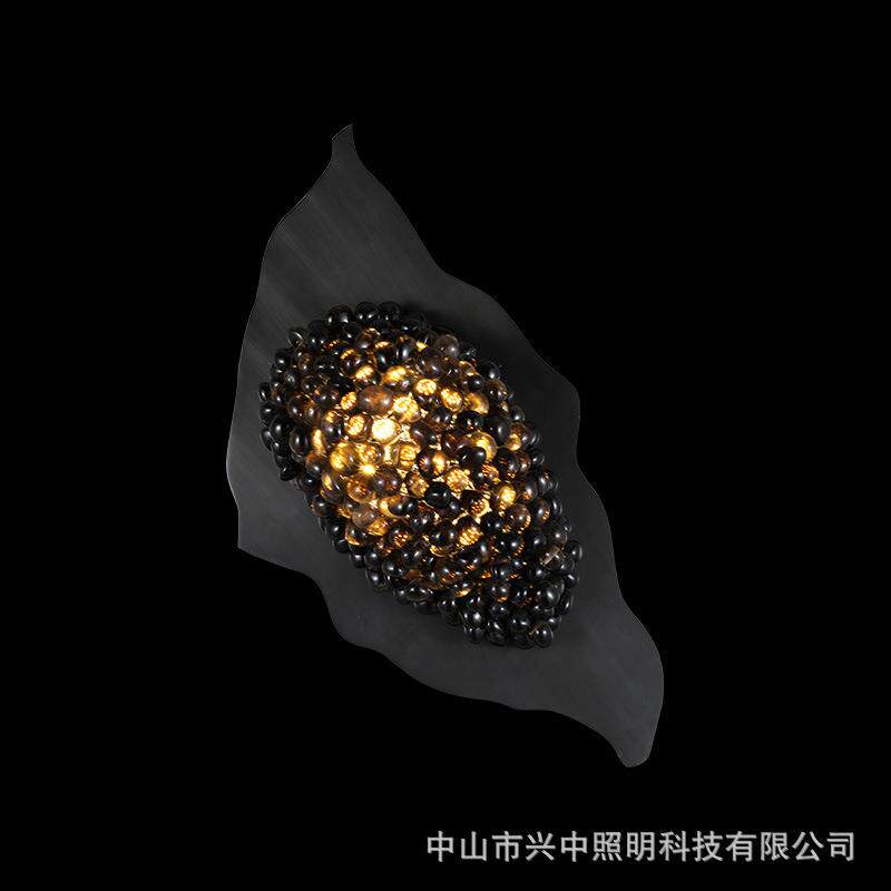 创意个性天然水晶轻奢壁灯异性LED卧室床头灯背景墙楼梯过道灯