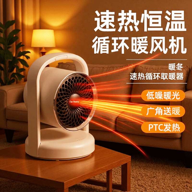 小型家用暖风机小太阳取暖器冬季保暖神器PTC制热烘干机烤火炉