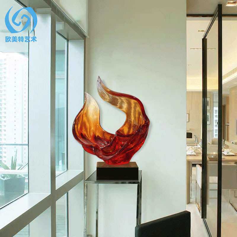 现代简约欧式琥珀雕塑摆件酒店大堂客厅过道售楼处样板间软装摆设