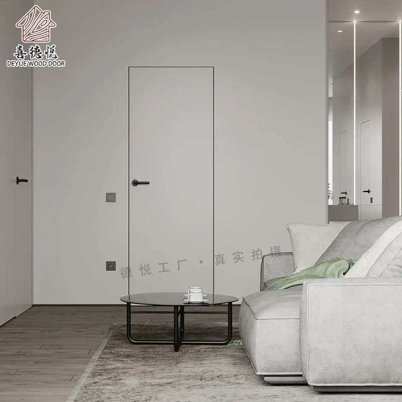 无框现代简约门卧室客厅背景墙一体隐形门一门通顶暗门卧室门