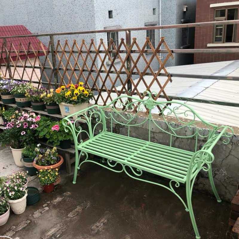 时尚铁艺沙发双人椅子公园长椅花园阳台户外庭院露台躺椅促销加厚