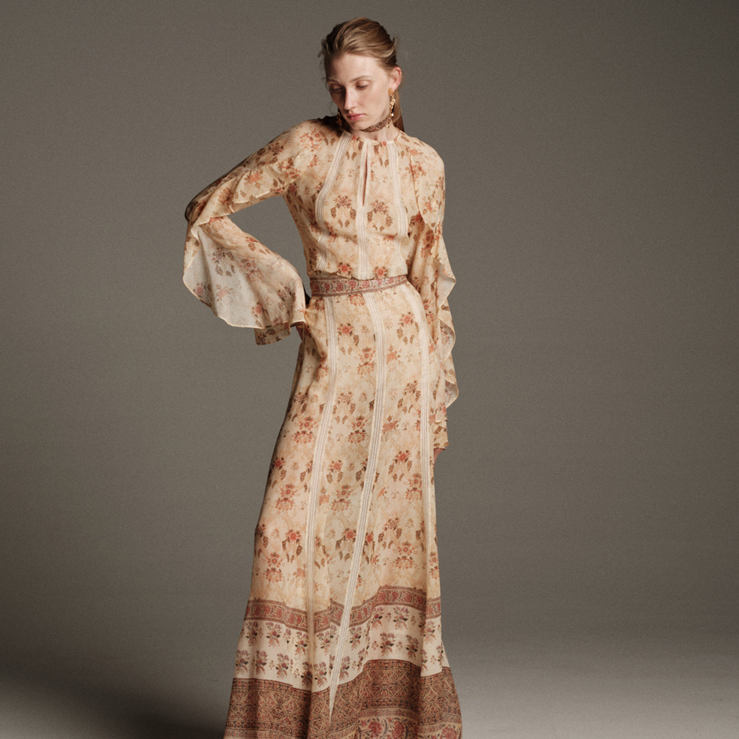 疏时 博物馆系列定位图案桑蚕丝镶嵌蕾丝鱼尾长裙,女装/女士精品,连衣裙,淘宝优惠券,粉丝福利购,淘宝优惠卷