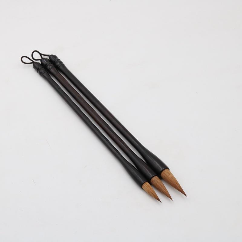 狼毫毛笔取法中庸神如秋水实木黑檀杆适合中大楷书法创作